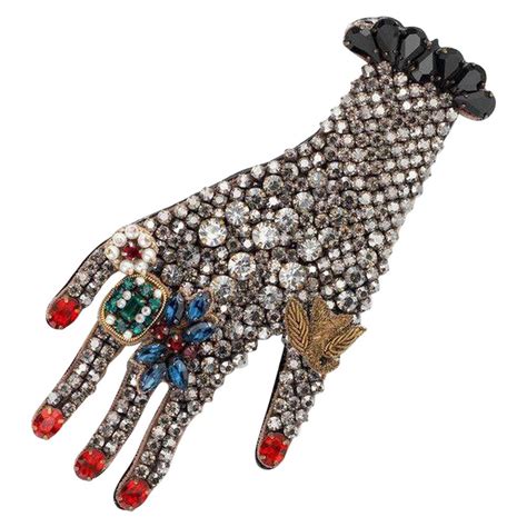 gucci crystal embellished|Gucci crystal brooch.